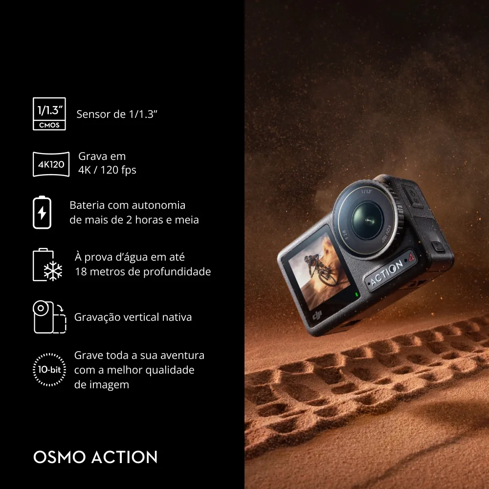 Câmera de Ação DJI Osmo Action 4 Standard Combo BR - DJI207 - Imagem 2