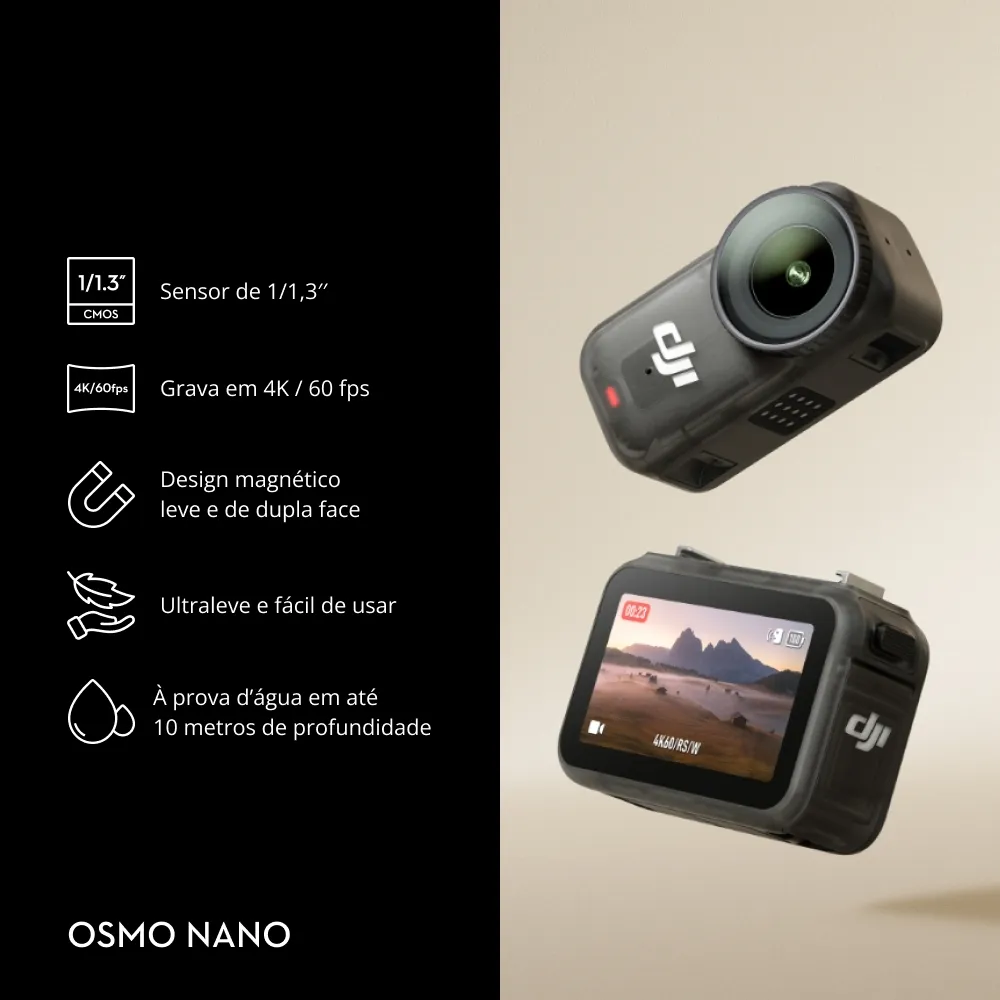 Câmera de Ação DJI Osmo Nano (128GB) BR - DJI216 - Imagem 5