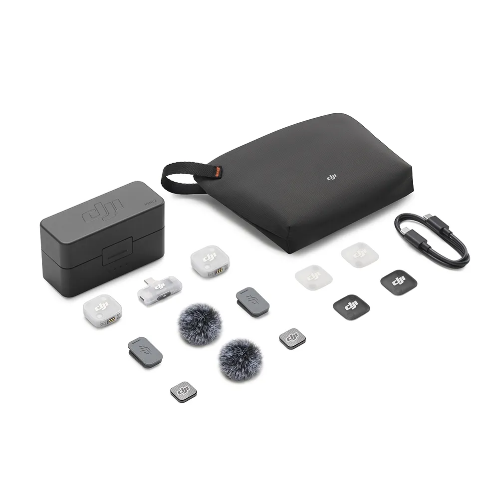 Microfone DJI Mic Mini 2 (2 TX Microfone + 1 RX Receptor para smartphones + 1 Case de carregamento) BR - DJI142